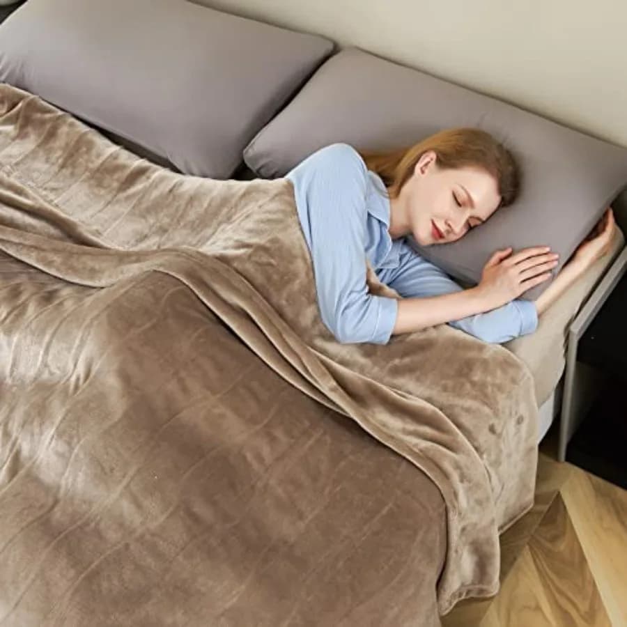 Coperta Elettrica Riscaldata King Size, Riscaldamento Rapido, Morbido Velluto e Flanella per l'Inverno, 4 Livelli di Calore, Spegnimento Automatico Dopo 10 Ore, Certificata ETL CE