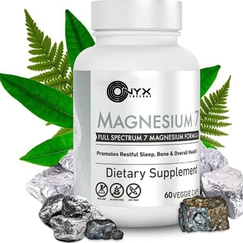 Magnesium supplement, natural magnesium capsules, muscle recovery support, containing vitamin B6 and manganese citrate