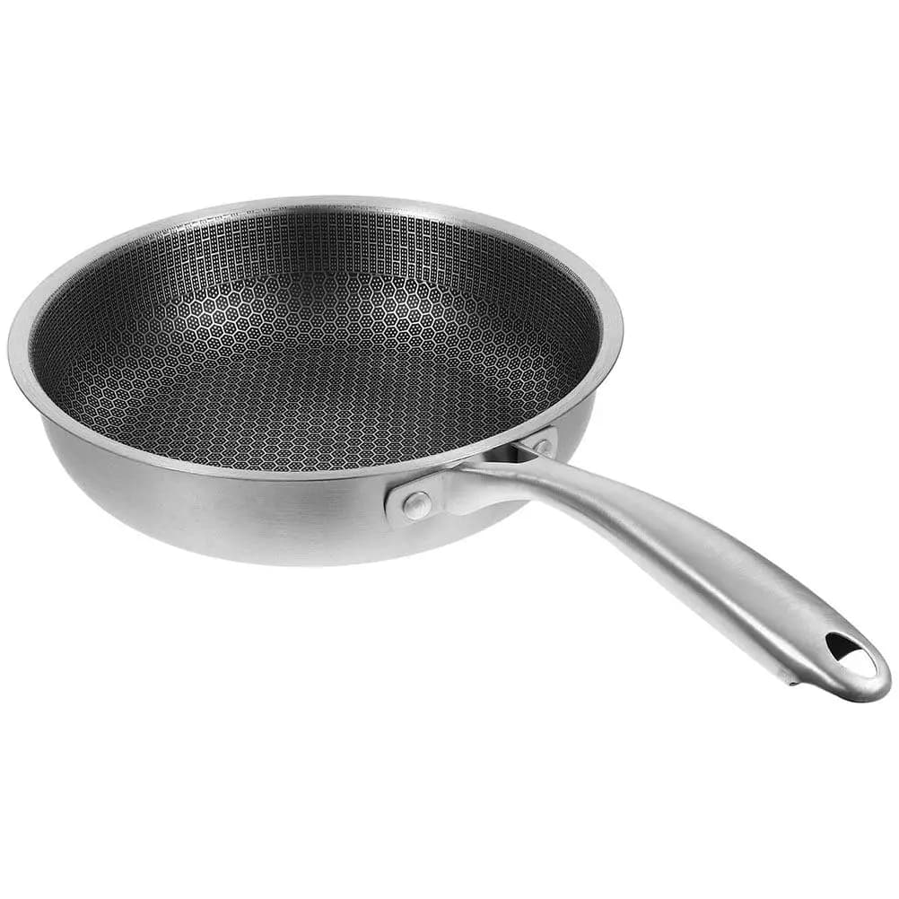 Padella Antiaderente in Acciaio Inox a Nido d'Ape, Adatta per Forno e Lavastoviglie, per Tutti i Piani Cottura, per Bistecche, Pancake e Omelette