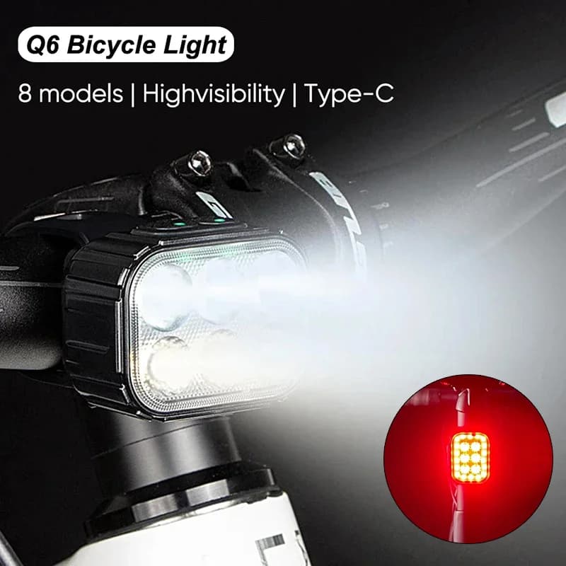 Luci Anteriori e Posteriori per Bicicletta, Lampada Ricaricabile USB, Faro LED Impermeabile, Luce Posteriore Portatile, Accessori per Biciclette da Montagna e Strada
