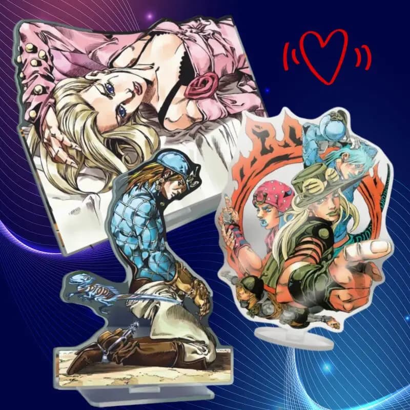 15Cm Anime Acrylic Standee for Steel Ball Run Funny Valentine Diego Brando Gyro Zeppeli Johnny Joestar Character Collection Gift