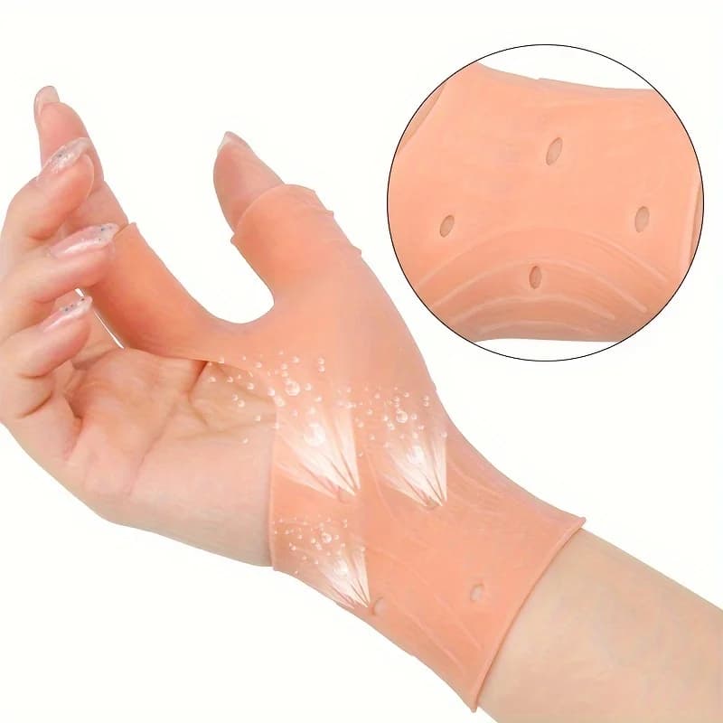 1 Pezzo Supporto in Gel per Polso e Pollice, Guanto Unisex per Polso e Mano, Morbida Fascia Compressiva Impermeabile per Polso Destro e Sinistro