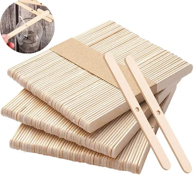 50Pcs supporto per nucleo in cera di legno stoppini in cera di soia dispositivo di centraggio per aromaterapia candela fare forniture stoppini per candele fai da te strumenti per fare