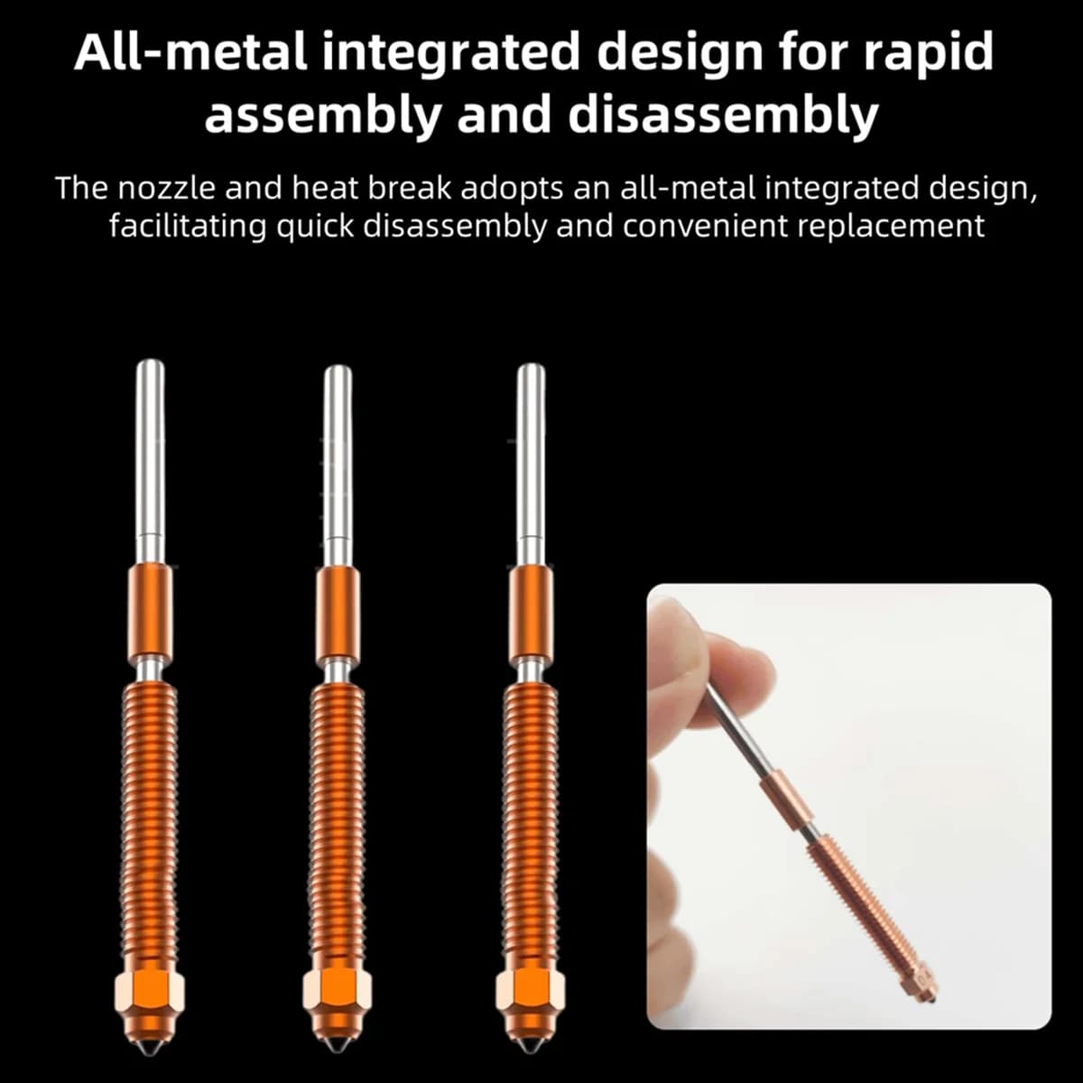 A002 For K2 Plus nozzle Quick ash nozzle Metal hardened steel for 3D printer accessories K2 Plus 0.6 mm