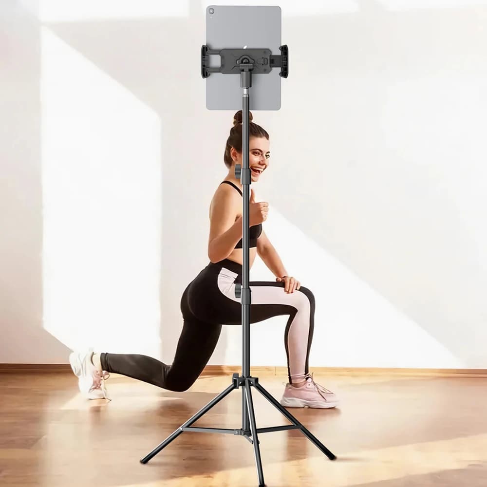 Xnyocn Treppiede Supporto per tablet da pavimento Supporto regolabile Supporto per iPad Air Pro 12.9 Mini Xiaomi Staffa di supporto pigro da 4-13 pollici