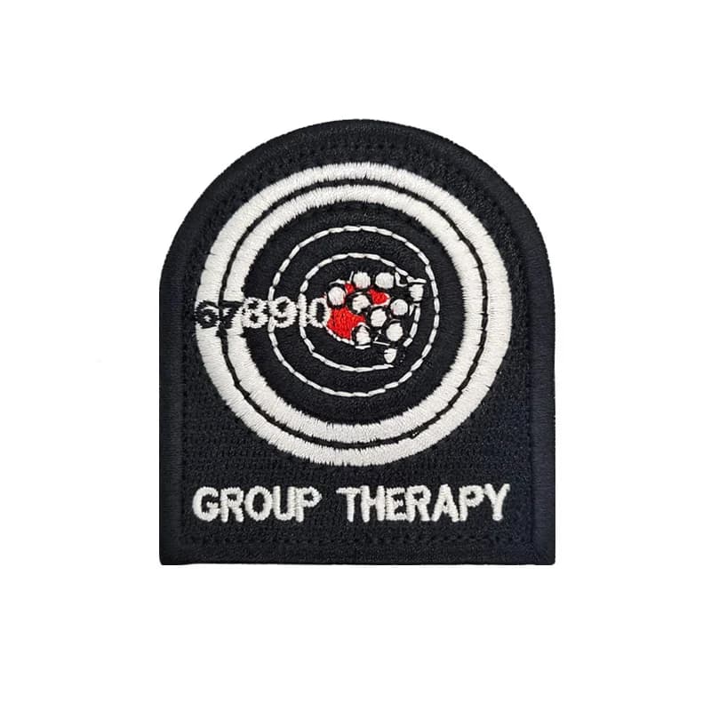 Terapia di gruppo tiro con l'arco bersaglio ricamo patch freccia balestra fionda caccia pratica distintivi tattici per abbigliamento decorare