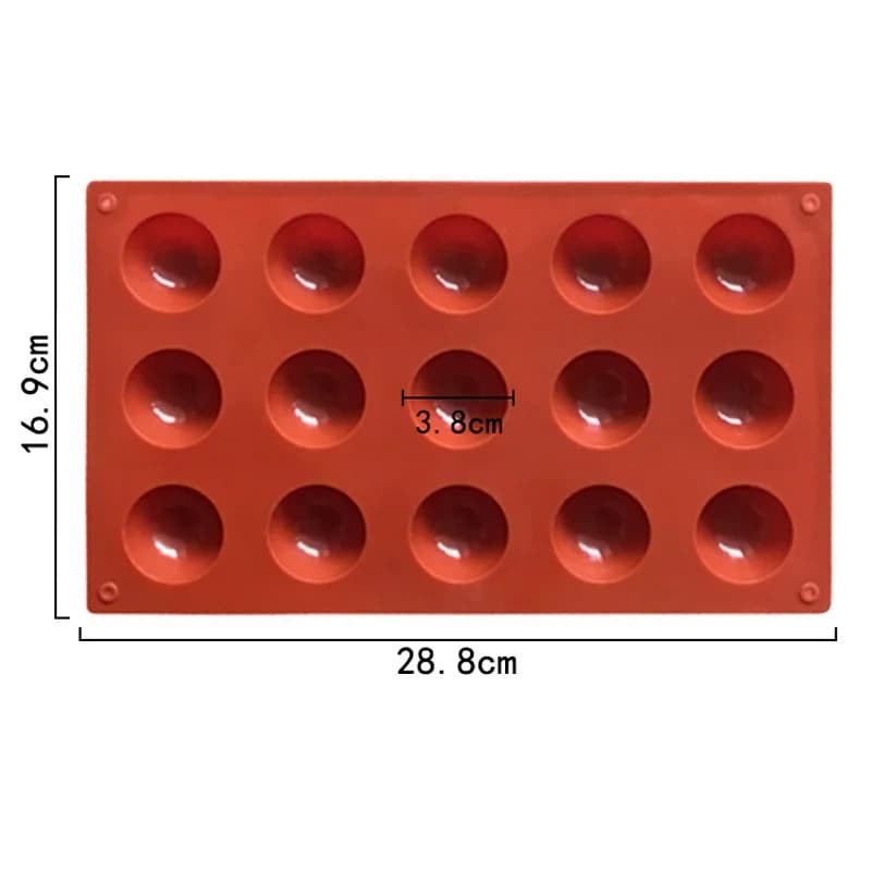 15 Stampo per torta in silicone semicircolare piccolo, stampo per griglia per ghiaccio XG153