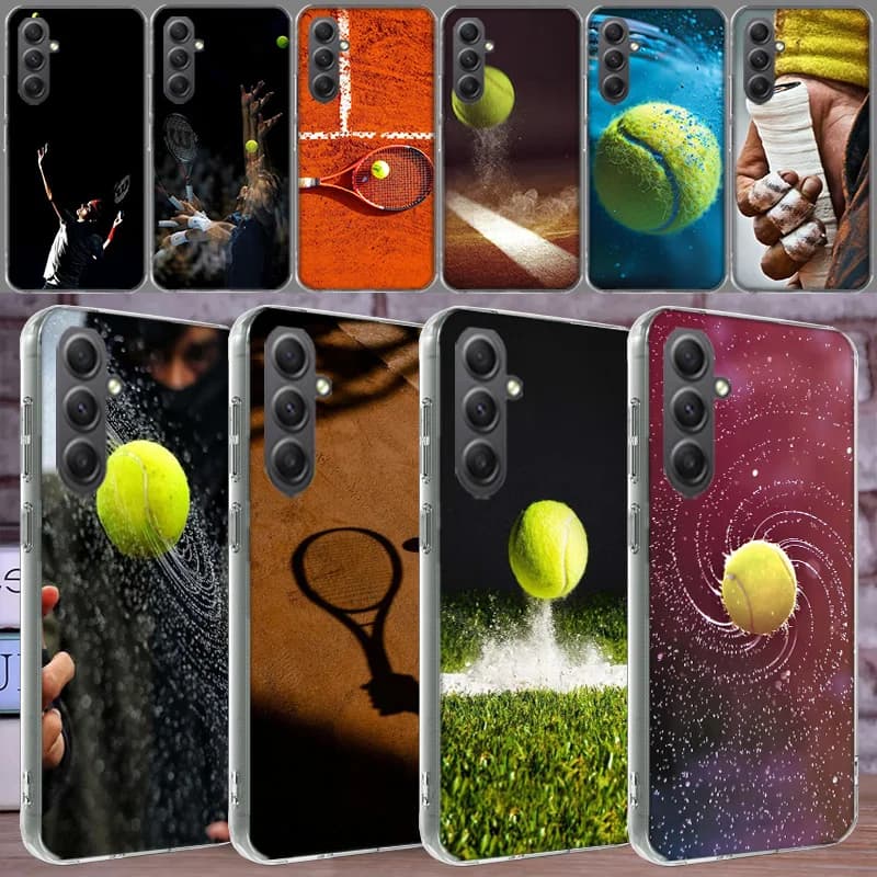 Custodia per telefono con racchetta da tennis e pallina da tennis per Samsung A16 A26 A36 A56 A17 A37 A57 A07 A06 A02S A03 A04S A05S Galaxy Note 20 10 A50S A