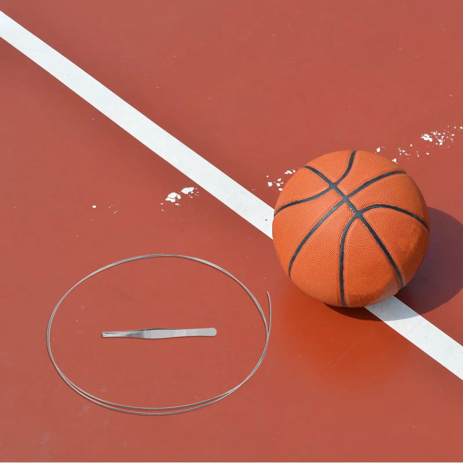 1Set Basketball Net String Stainless Steel Wire Wire Rope Outdoor Hoop Replacement Threading Cord Durable Easy Setup
