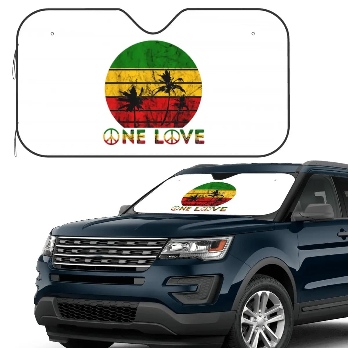 Harajuku Vintage Style Arts Bob Marley One Love Parasole Parabrezza Parabrezza anteriore per auto Finestra Visiera parasole Accessori Coperture