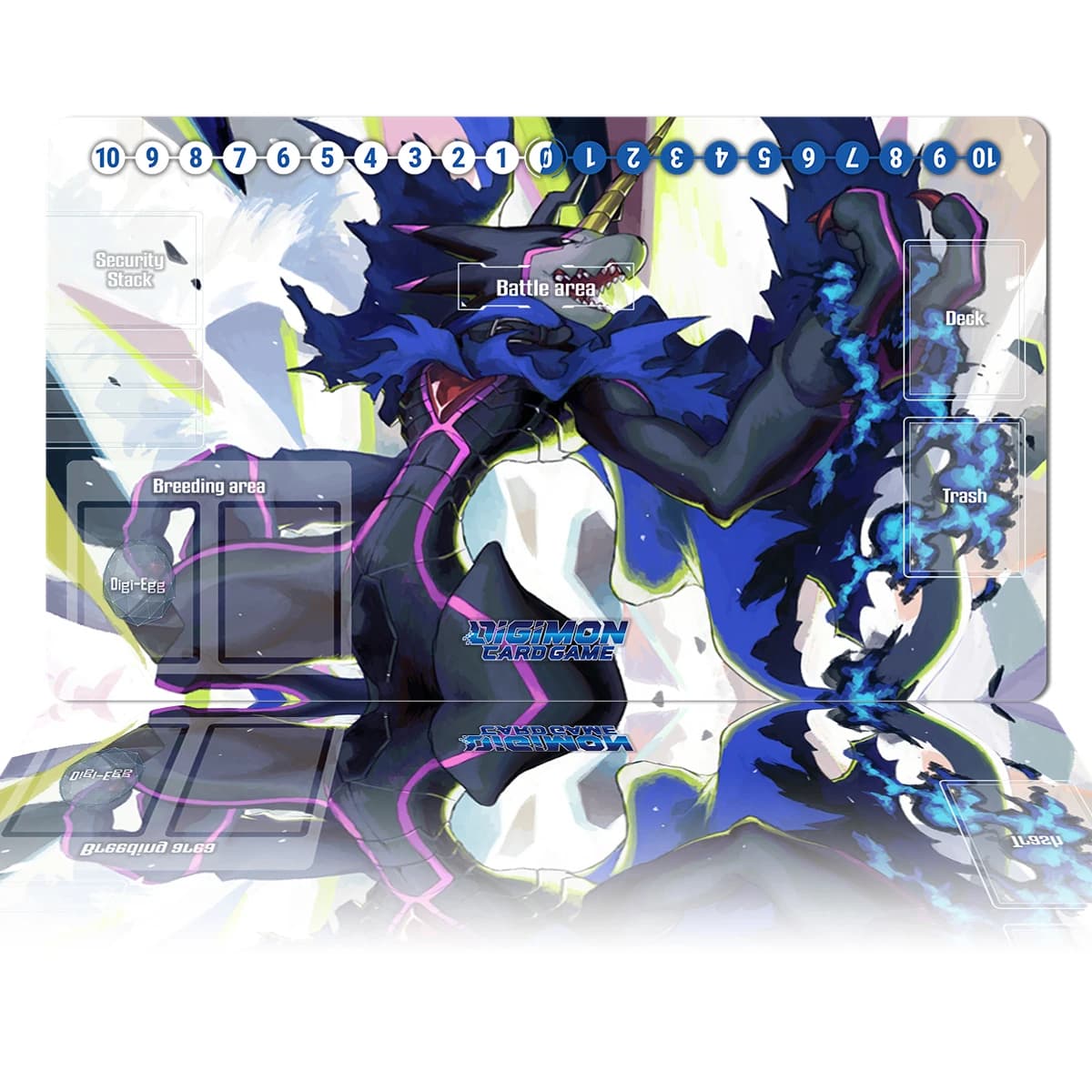 Tappetino da gioco Anime Digimon Gulus Gammamon TCG CCG, tappetino per carte collezionabili, tappetino da scrivania, accessori da gaming, borsa per accessori