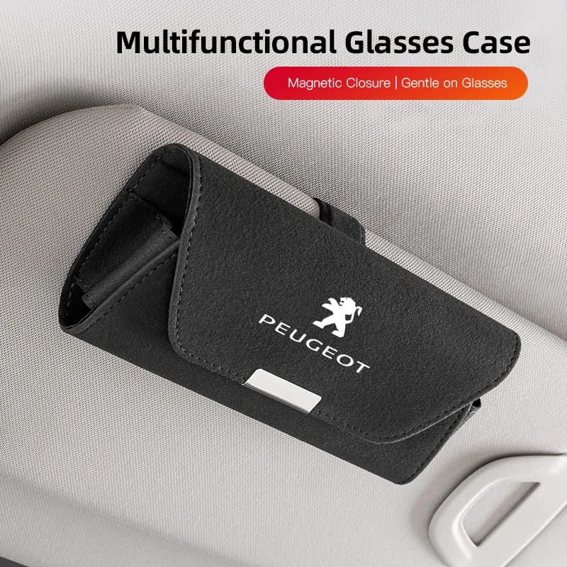 Car Glasses Case Sun Visor Multi-functional Storage Suede Glasses Clip For Peugeot 208 3008 308 2008 207 107 508 607 5008 4008