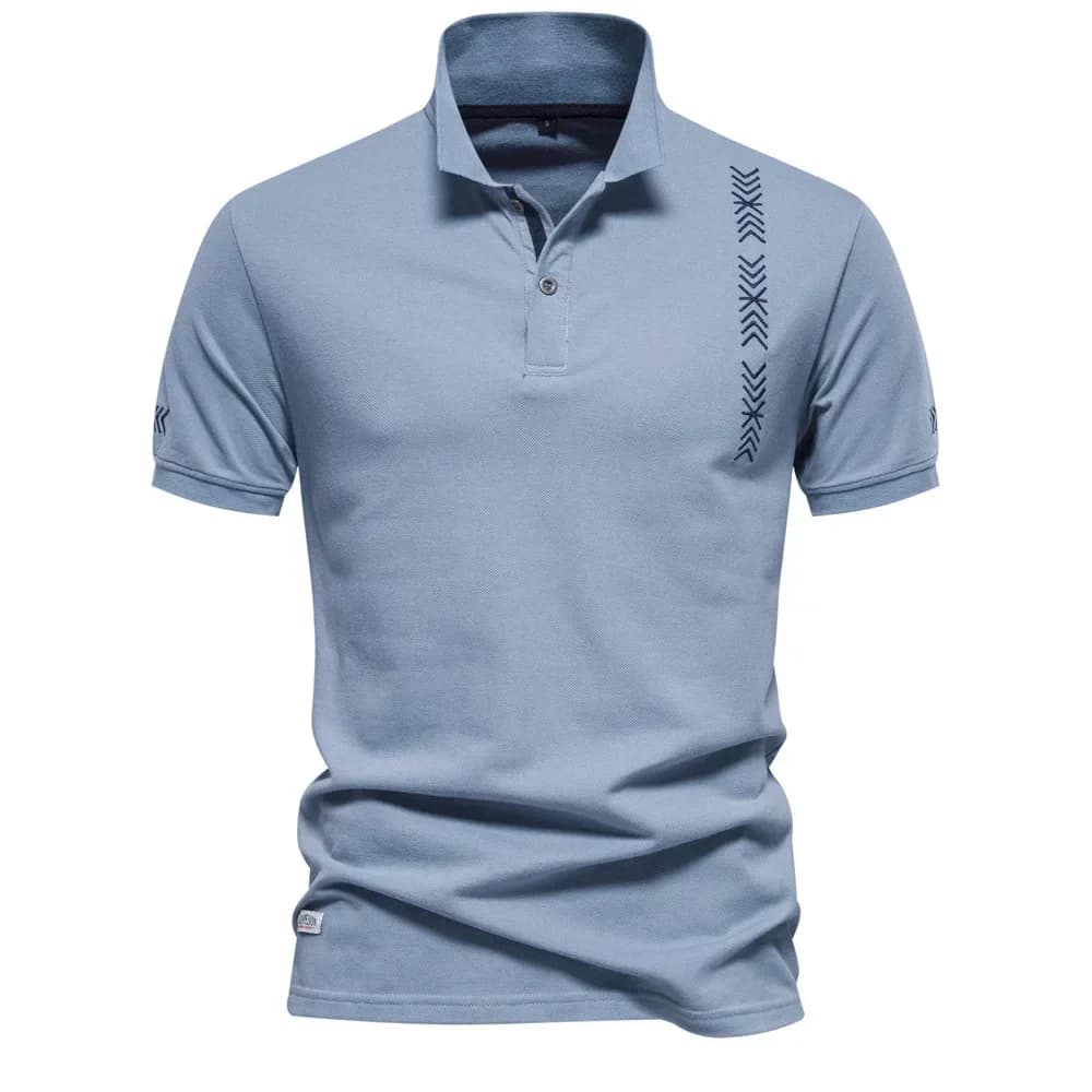 Polo ricamate estive 2026 da uomo in puro cotone a maniche corte, top casual traspiranti per golf e sport