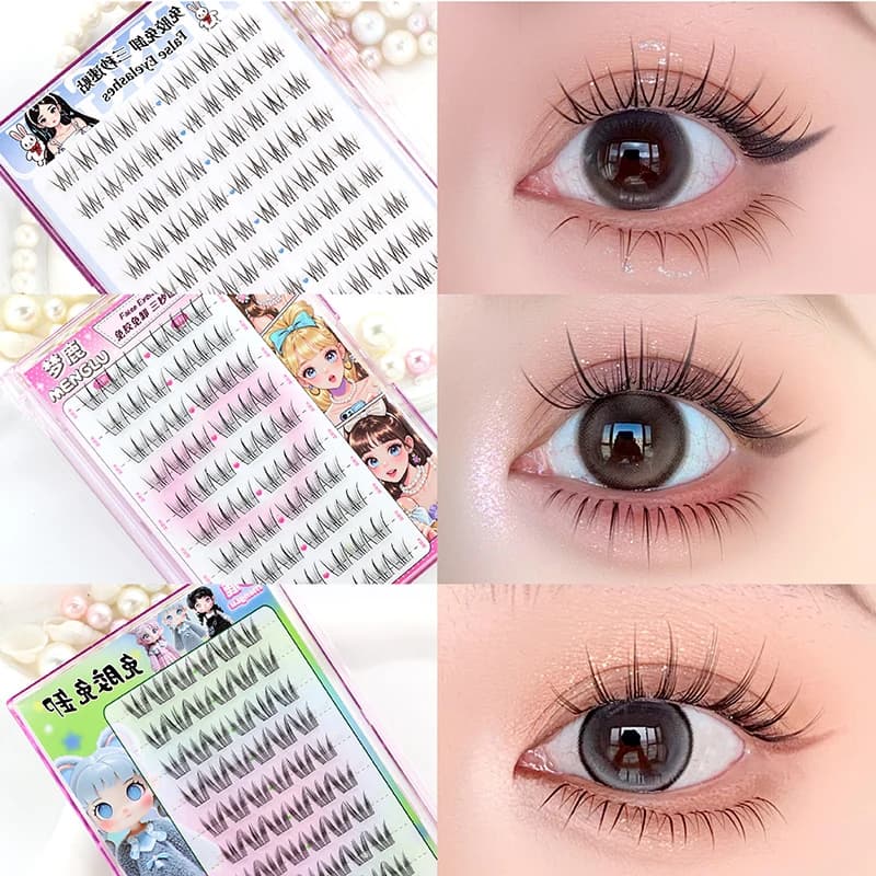 MIAOJIE Fake eyelashes without glue - Easy application in 3 phases Natural appearance Great capacity Perfect for beginners with sunflower design