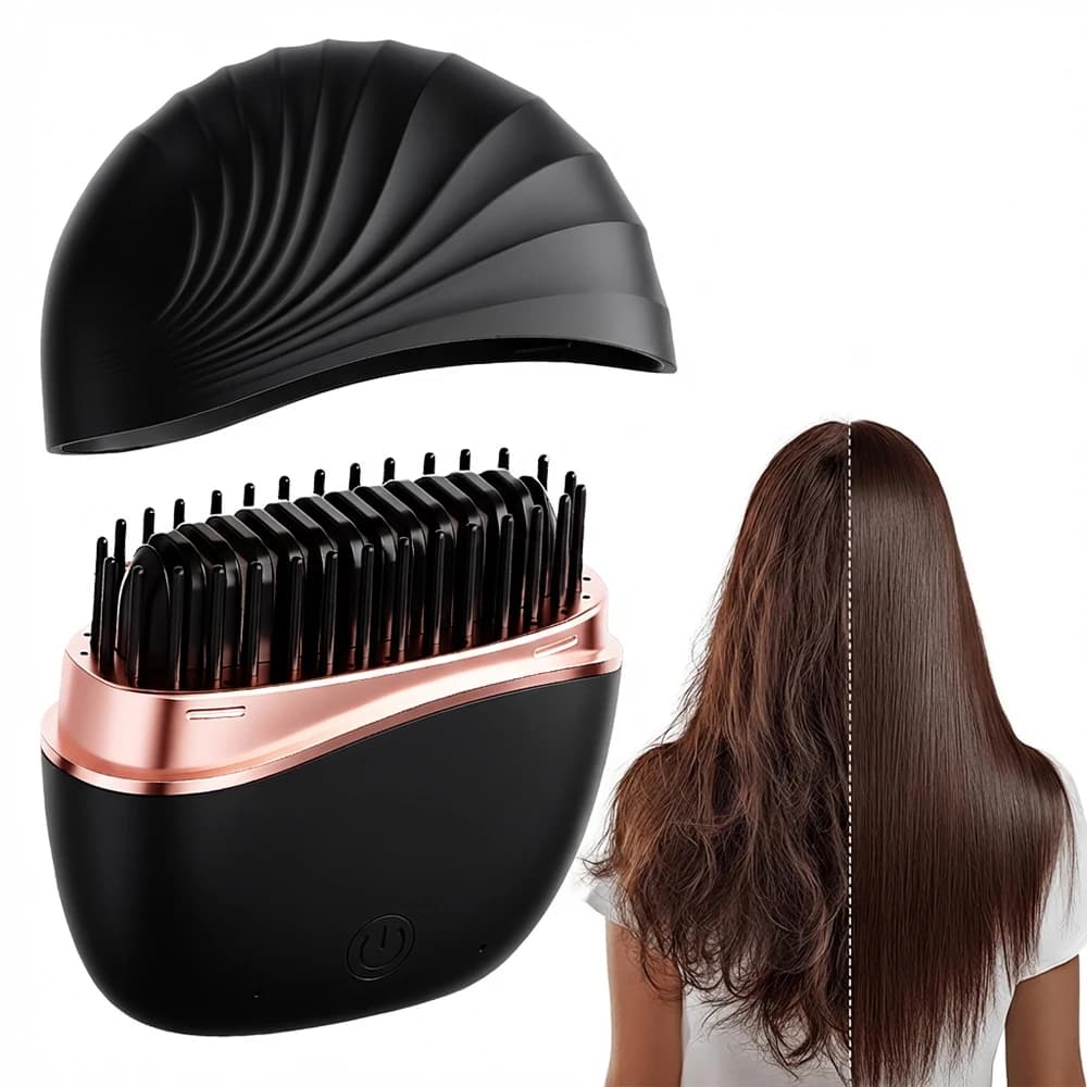 Rechargeable Led Brush, Ion comb for Straightening Hair with Quick Heating, 2 Temperature and Automatic Switching Settings for Home and Professional Use