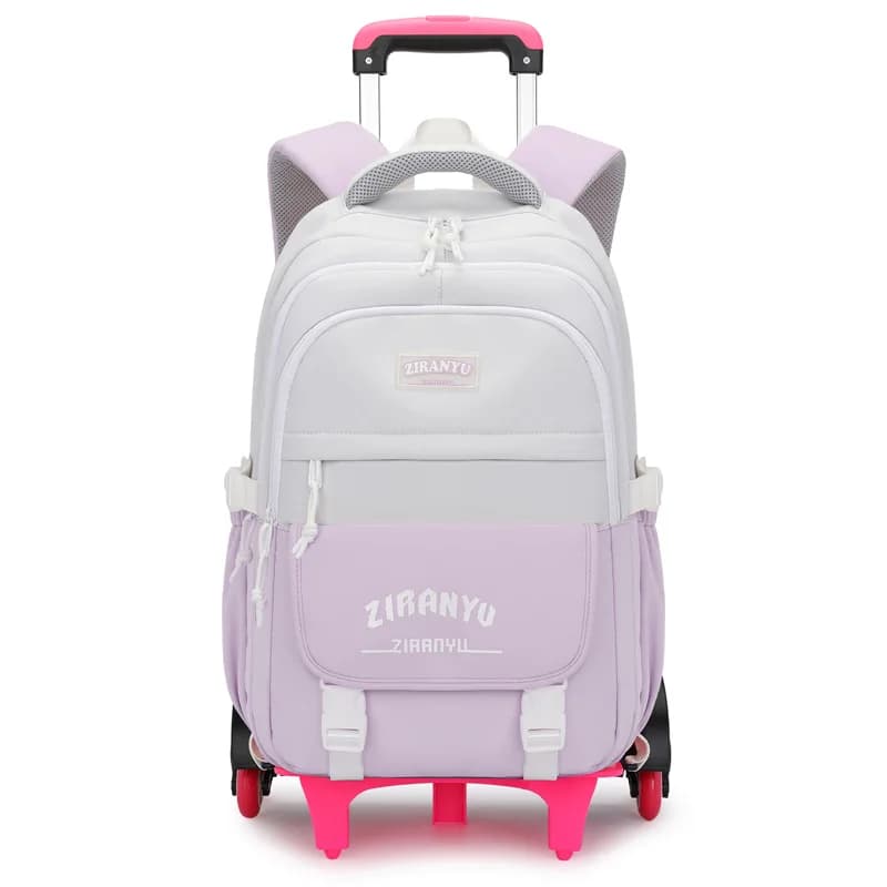 Trolley da scuola per ragazzi con rullo Borsa da scuola con ruote, cartella, zaino da scuola con ruote, per ragazzi adolescenti, bookbag su ruote
