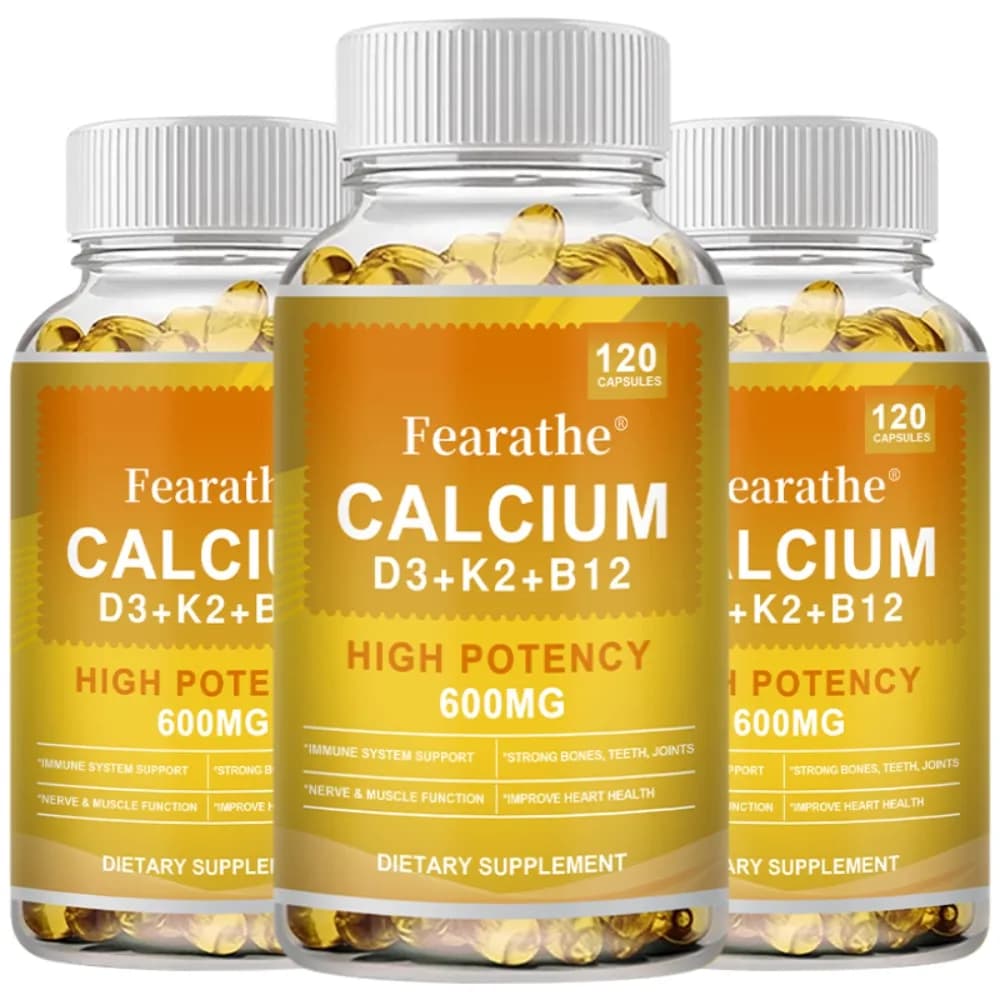 Calcium Supplements with Vitamin D3 K2 B2 Bone Strength Support Teeth Health & Immune System