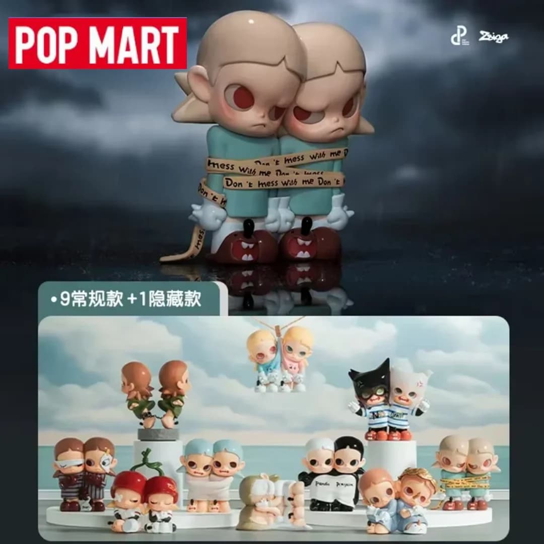 POP MART Zsiga Twins Series Blind Box Guess Bag Mystery Box Toys Doll Cute Anime Figure Desktop Ornaments Collection Gift