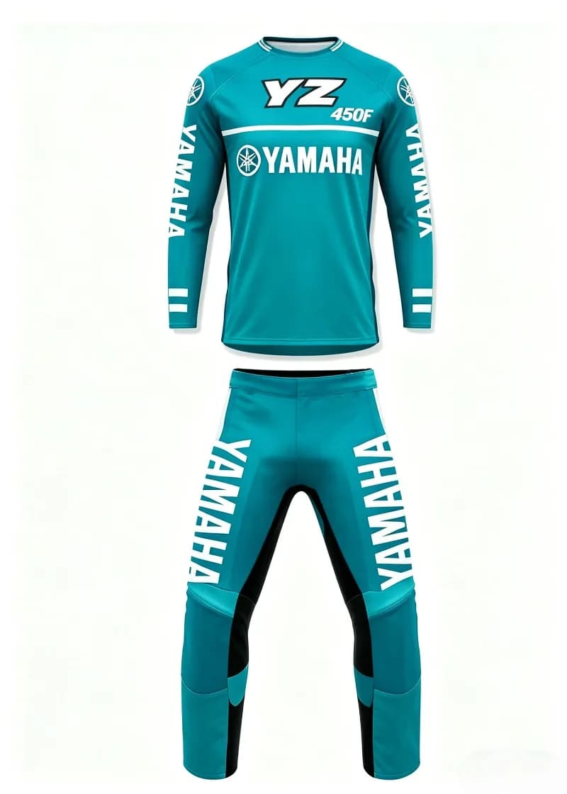 Tendenza estiva Yamaha: Completo pantalone a maniche lunghe blu e verde per uomo e donna, protezione solare, abbigliamento sportivo per motociclismo