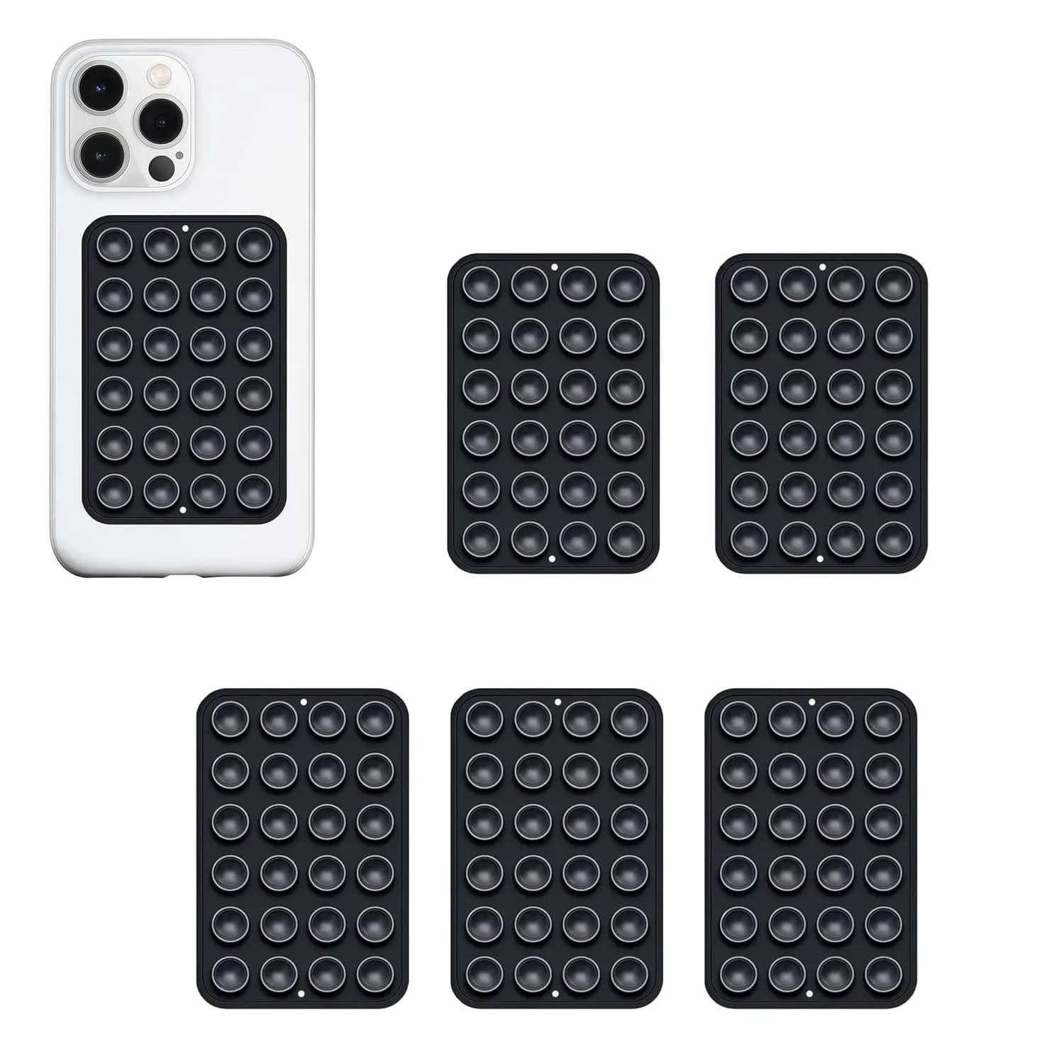 1/5PCS Wall Phone Holder Stand 24 Suction Cup Pad Mount for iPhone Samsung Xiaomi Install Flat/Mirror Cellphone Bracket
