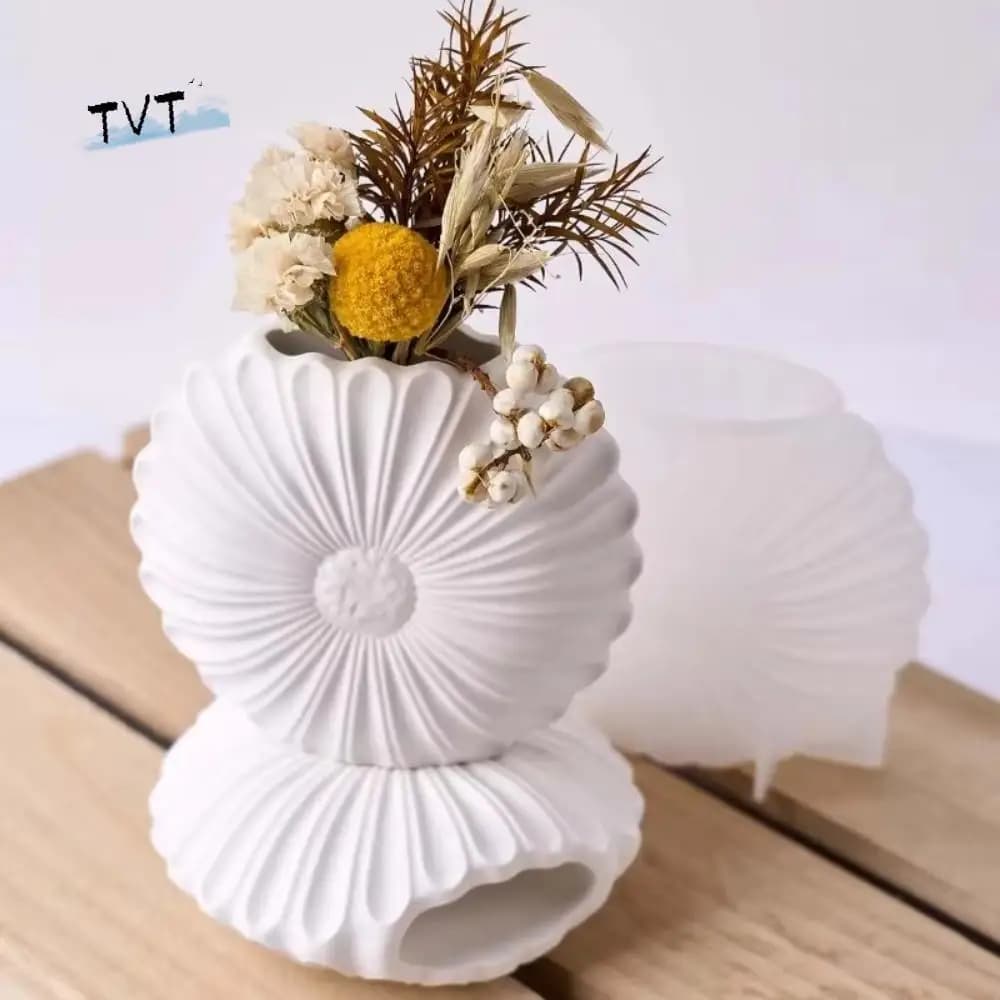 Pot Plant Mold Silicone Sunflower Pot Mold 3D Multipurpose Planter Print Flexible Creative Gesso Making Gifts