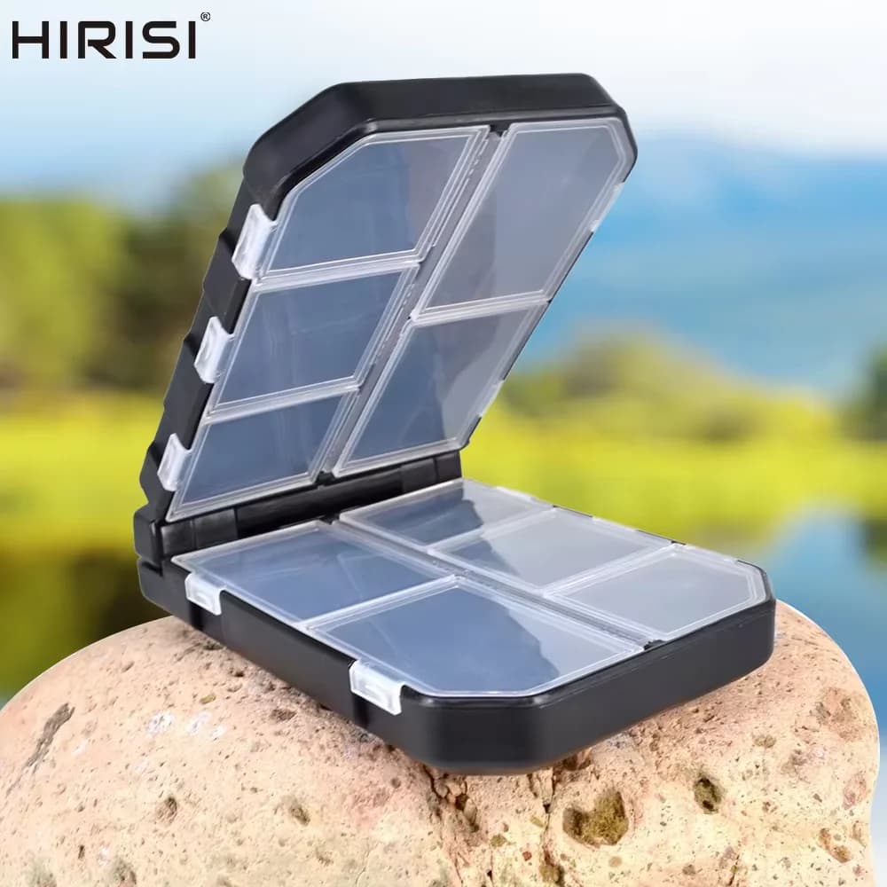 Hirisi Mini Storage Case 10/16 Compartments Fishing Tackle Box Plastic Fish Hook Lure Baits Organizer Fishing Accessories