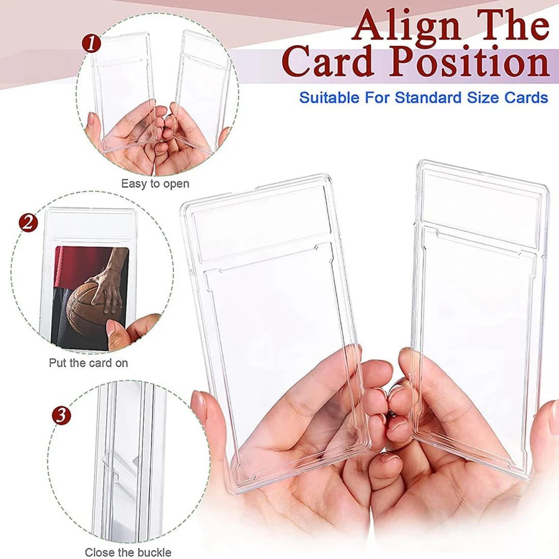 ABIK - Custodie Protettive per Carte Collezionabili in Acrilico Trasparente con Spazio per Etichetta, Porta Carte Rigidi per Carte da Baseball