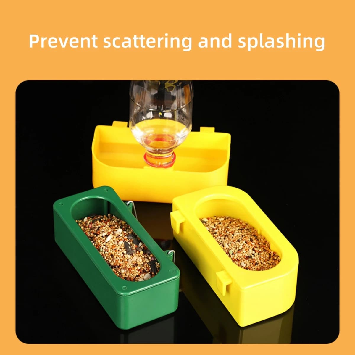 M/L Filo per uccelli Scatola appesa Uccelli da compagnia Cibo per uccelli Anti fuoriuscite Spattering Pappagallo Piccione Ciotola per alimenti Accessori per uccelli Verde 1Pc