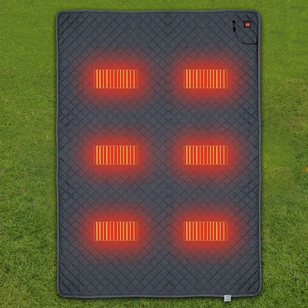 Coperta riscaldante invernale materasso per dormire impermeabile tappetino riscaldato alimentato tramite USB 6 zone di riscaldamento per la pesca in auto per l'home Office