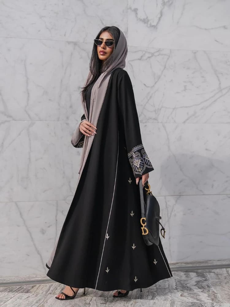 Eid musulmano Abaya per le donne ricamo Cardigan vestito da partito senza sciarpa Dubai abito lungo marocco Abaya caftano splendido Jalabiya