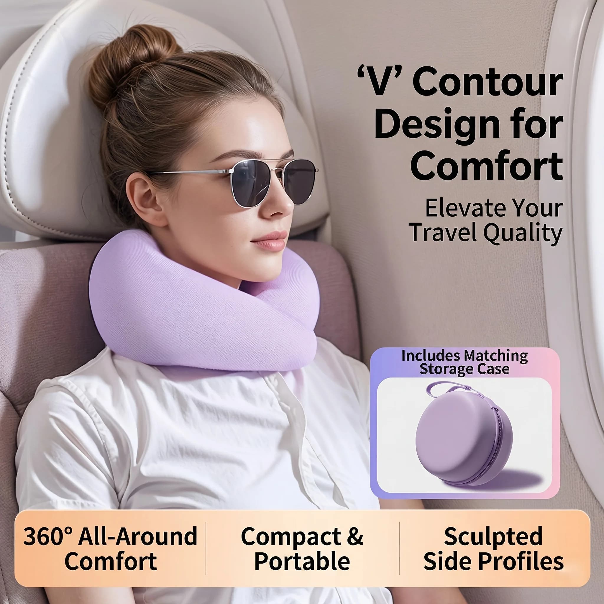 U-Shaped Travel Neck Pillow, For Travel Aircraft,Cars,Family Road Travel Necessities,Delivery of Portable Storage Box