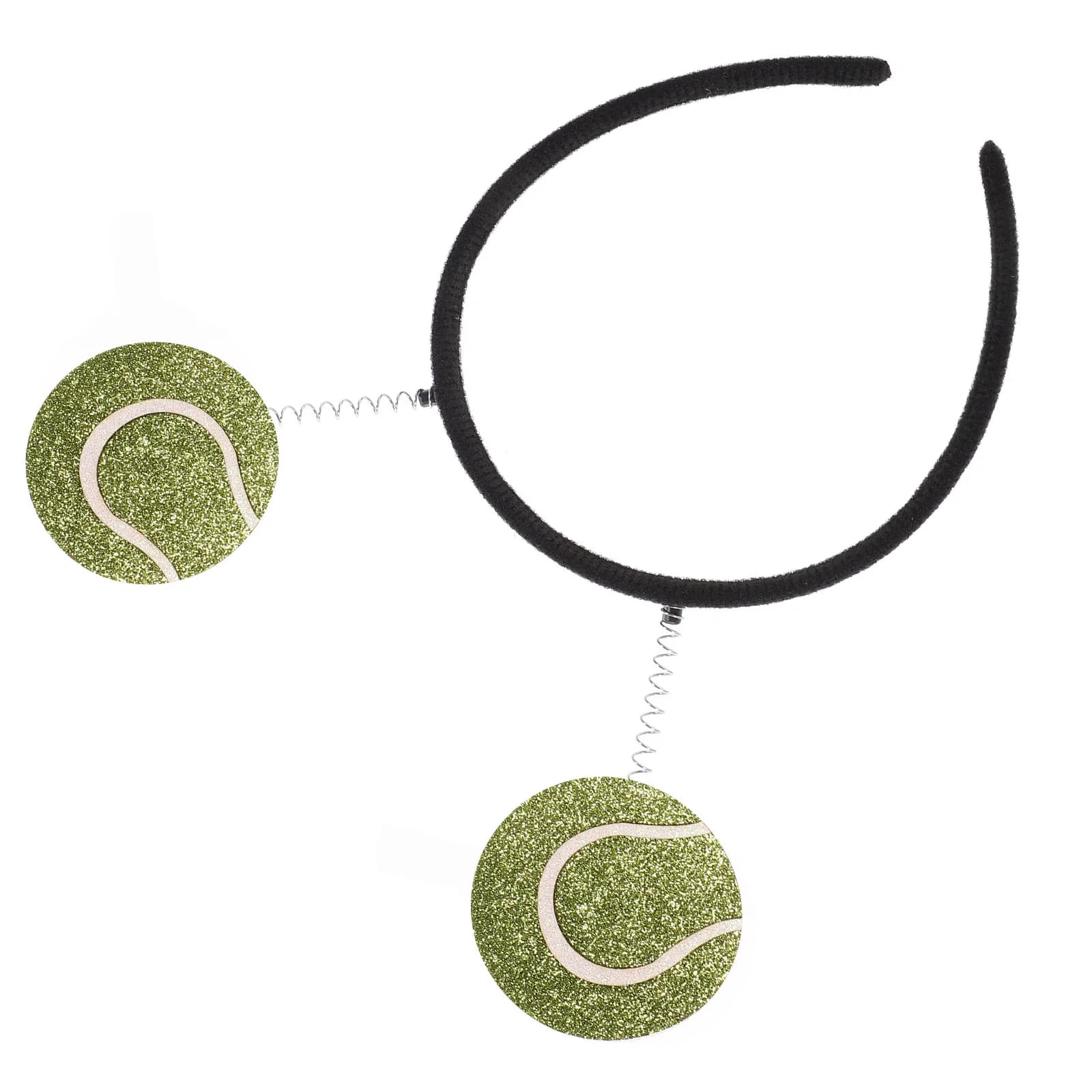 Fascia da tennis Palla a molla Cerchietto per capelli sportivo creativo lucido Accessori per capelli da festa Copricapo da festa per donna con fascia a sfera a molla