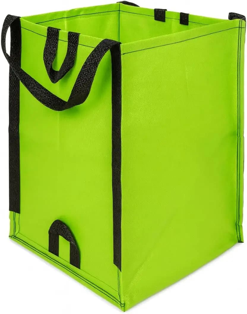 Sacchi per foglie da giardino resistenti e riutilizzabili da 48 galloni, autoportanti con manici rinforzati, verde lime, confezione da 3