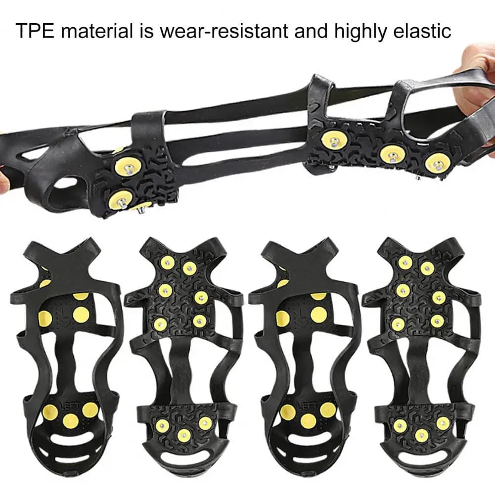 Crampons for Hiking Ice Cleats for Shoes Boots Non-slip Traction Crampons Stainless Steel Snow Grippers for Winter Hiking Ice