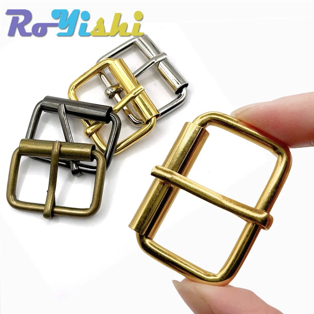 10 fibbie per cinture a mezzo rullo singolo in filo metallico formate per borsa a mano, cinturino per scarpe, anello rettangolare, accessorio artigianale in pelle