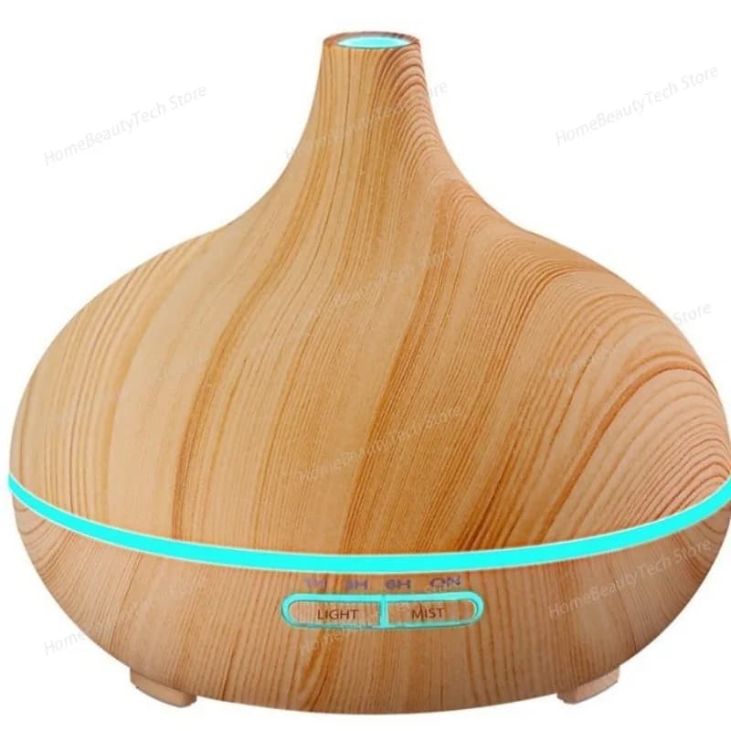 Ultrasonic Wood Grain Seven-color Humidifier for Home, Office, Bedroom, Essential Oil, Wood Aroma Diffuser, Large Onion Diffuser