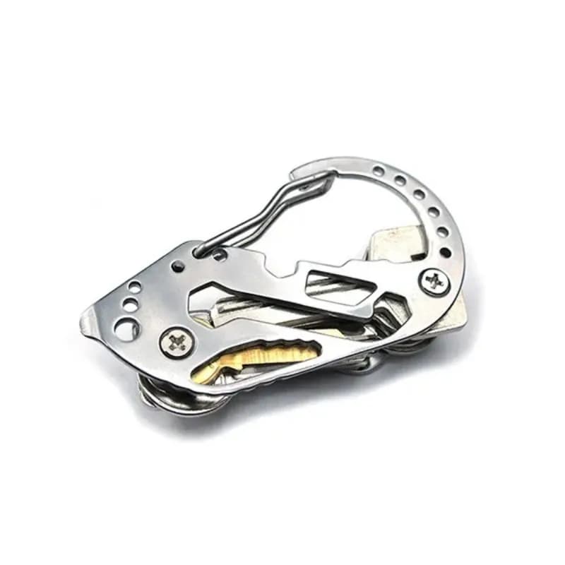 Portachiavi EDC in Lega di Alluminio, Organizzatore Portatile con Moschettone Antifurto per Chiavi di Casa e Auto