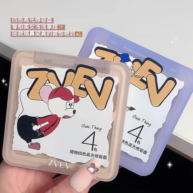 4 in 1 ZVEV 3d Evidenziatore Contorno Bronzer Palette Trucco nudo Resa cromatica naturale Cosmetici impermeabili a lunga durata