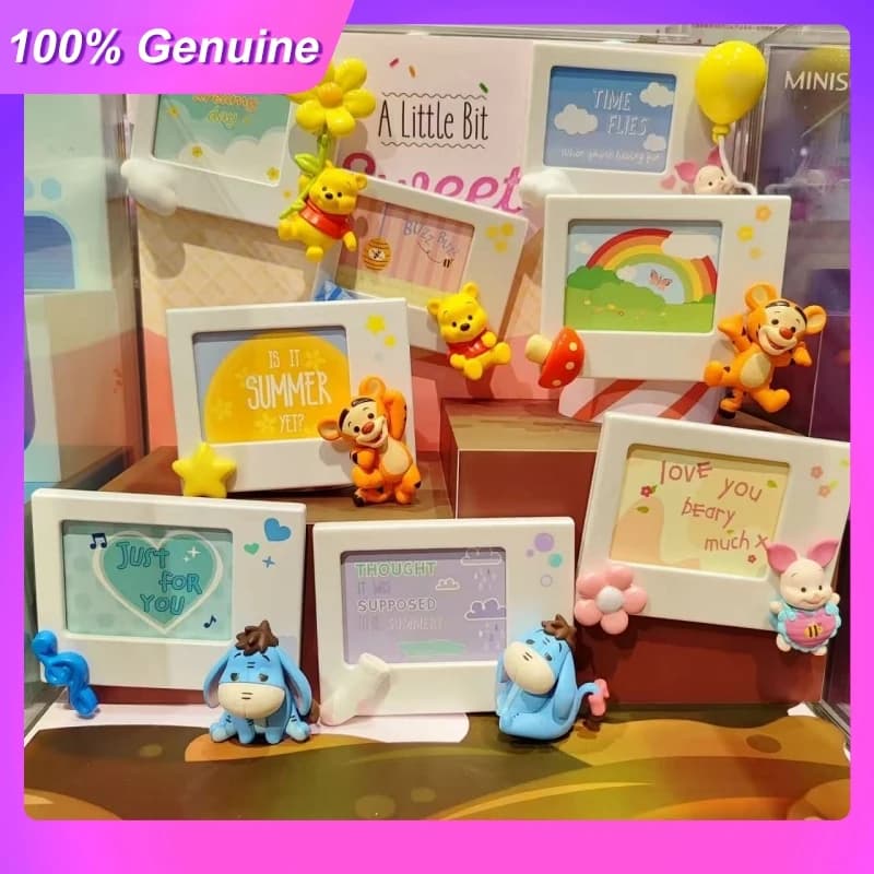 100% Originale BEAST KINGDOM Winnie the Pooh Statuetta da Collezione Cornice Portafoto Istantanea Magnete da Frigo Decorazione Casa Per Appassionati di Cartoni Animati