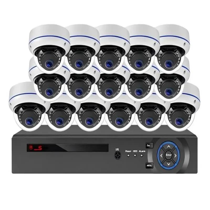 Sistema di Telecamere di Sicurezza VMS 8MP 5MP 16CH Dome POE con Audio Bidirezionale, Sistema CCTV POE 24CH, Kit Telecamere IP POE 16CH