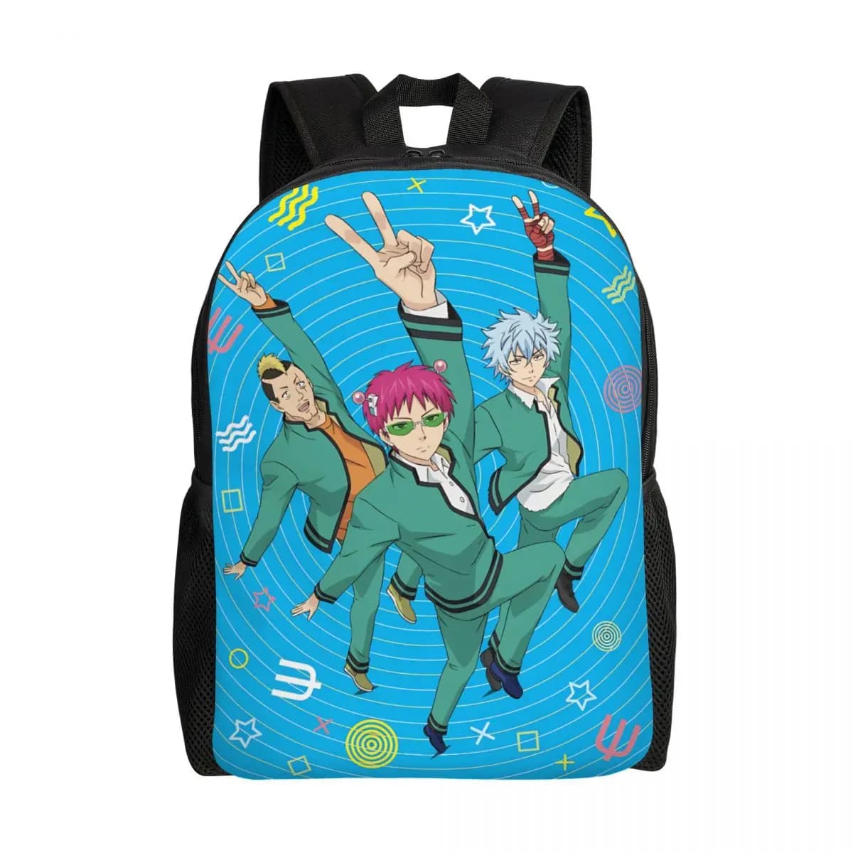 Zaino da viaggio personalizzato S-Saikies K Manga Cute per donna e uomo, borsa per laptop da scuola, poster, zaino da giorno per studenti universitari