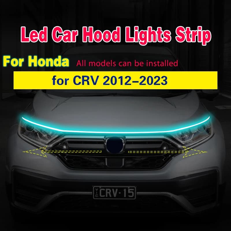 12V Scan start Flowing Led Car Hood Daytime Running Light Strip per Honda CRV Auto fari lampade Decorative per atmosfera