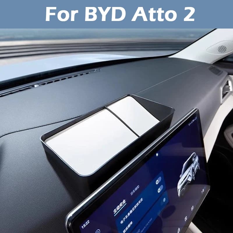 Per BYD Atto 2 Scatola portaoggetti per cruscotto auto Controllo centrale Schermo di navigazione Vassoio portaoggetti posteriore Accessori per interni auto