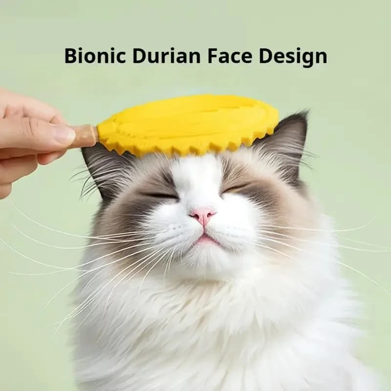 Soft Silicone Durian‑Shaped Pet Massage Brush Cat Dog Grooming Comb Remover Floating Hair Removal Tool for Indoor Pets