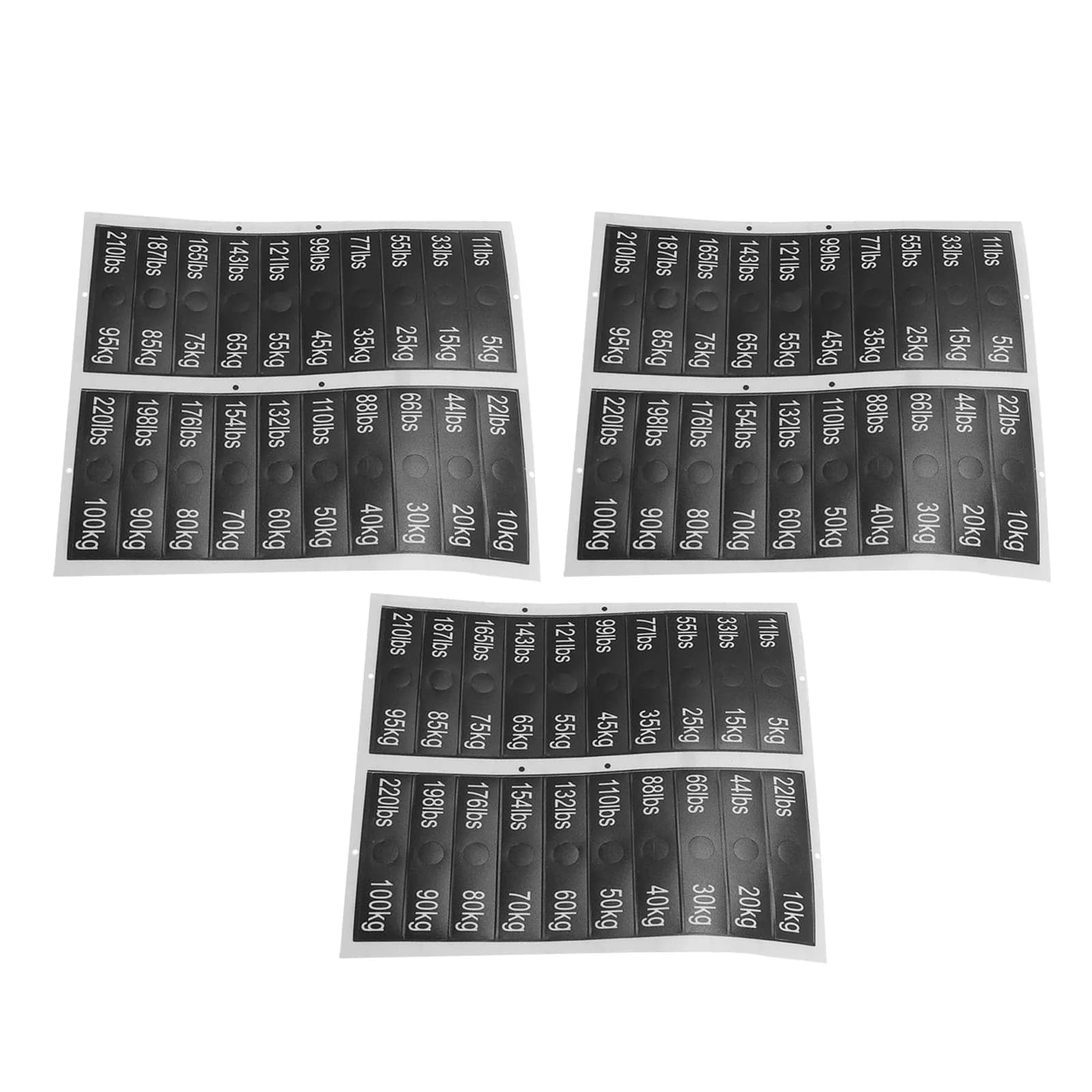 3 Fogli di Etichette Adesive Resistenti per Pesi da Palestra, Adesivi per Pesi per Manubri, Bilancieri, Dischi e Attrezzature Fitness