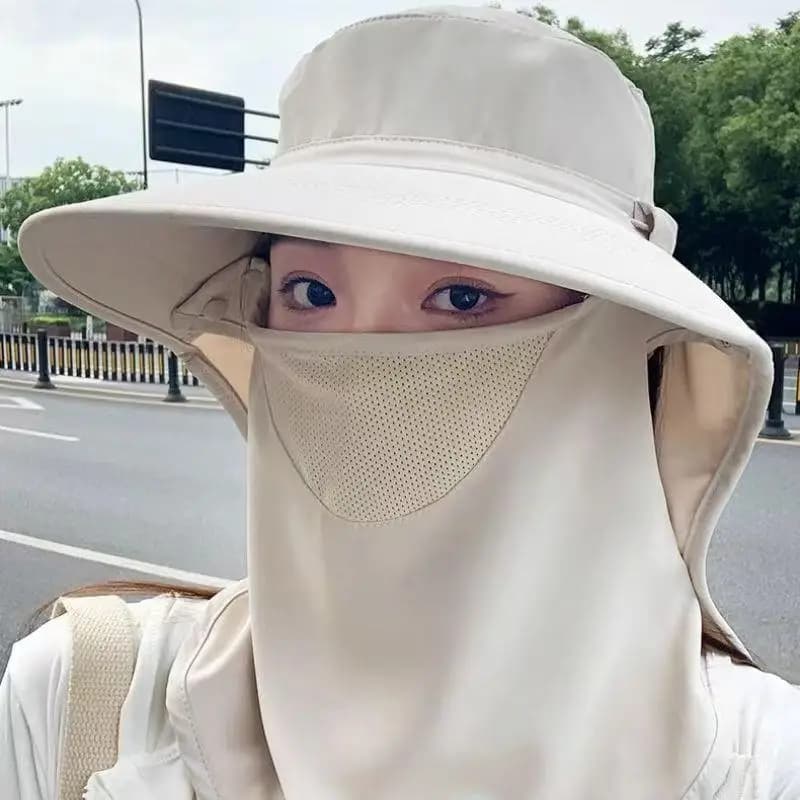 Breathable Women's Wide Brim Sun Hat UV Protective Face Shield Fishing Cap For Outdoor Summer Beach Travel