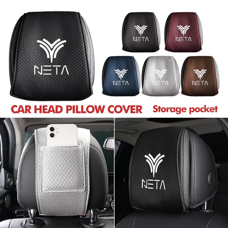 Car Seat Headrest Covers Ice Silk Head Pillow Dustproof Cover For NETA Nezha U Nezha NO1 V U S