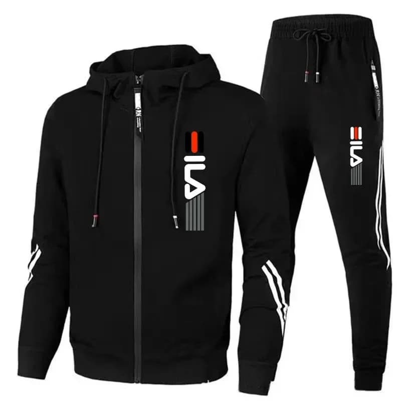 Felpe e pantaloni della tuta con cerniera per l'autunno e l'inverno, set di abbigliamento sportivo casual da uomo, set da jogging e fitness da uomo 2025