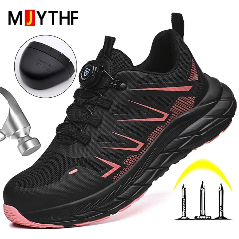 Women's Anti-sustaining Shoes Light and Soft Work Gymnastics Shoes with Steel Tip Indestructible Drilling Shoe Safety