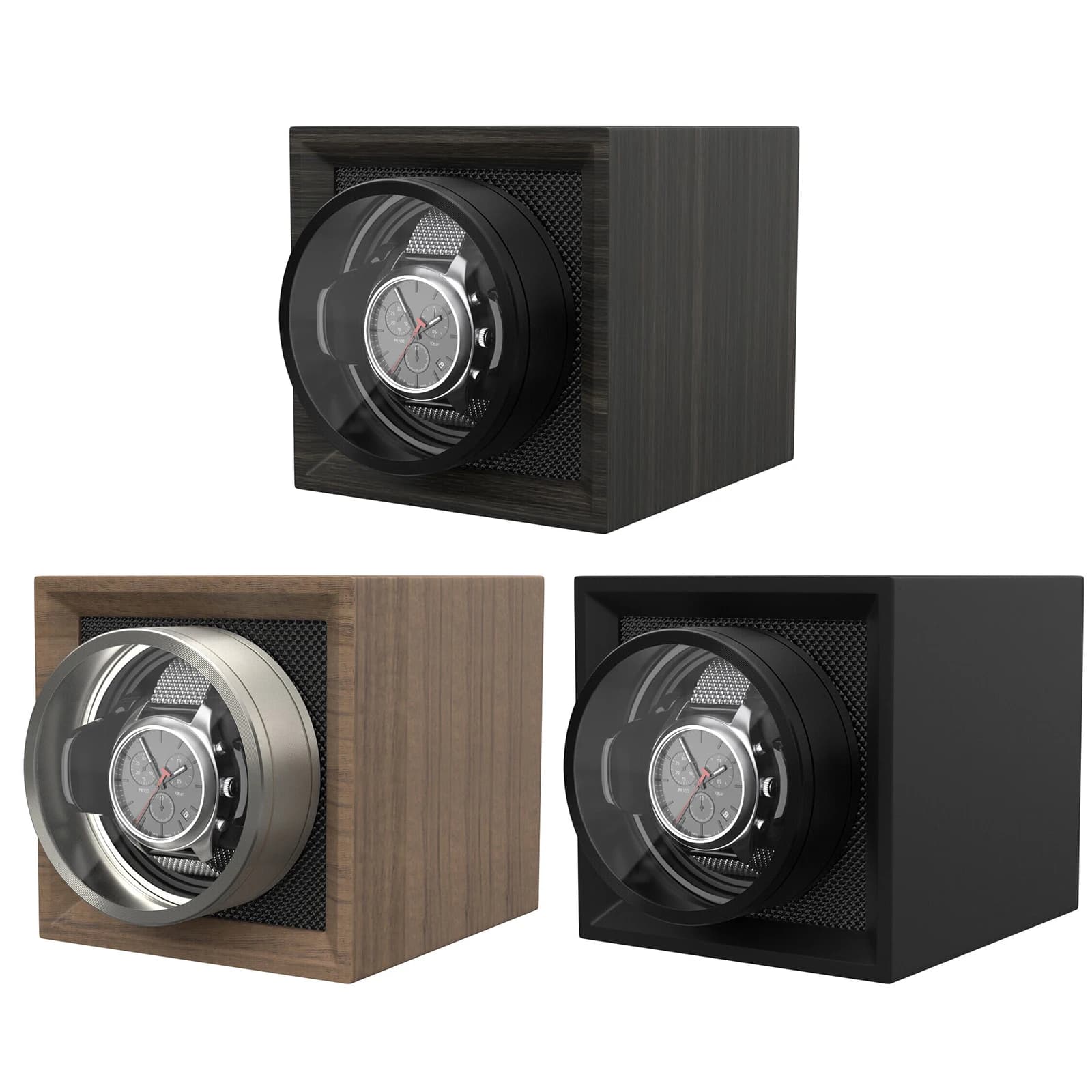 Single Watch Winder For Automatic Watches With Dual Power Supply Dustproof Cover With Quiet Mabuchi Motor Storage Box